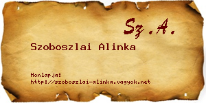Szoboszlai Alinka névjegykártya